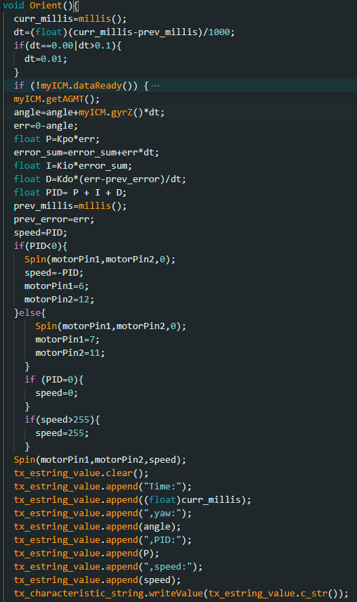 Orientation PID Code